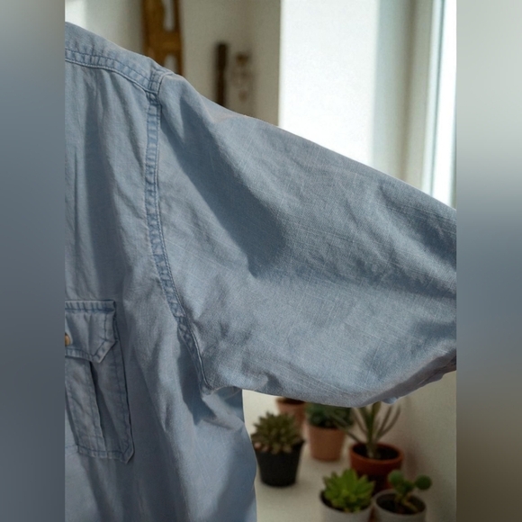 Croft & Barrow Denim Blue Casual Button Down Shirt Size X-Large (EUC) - Picture 6 of 11